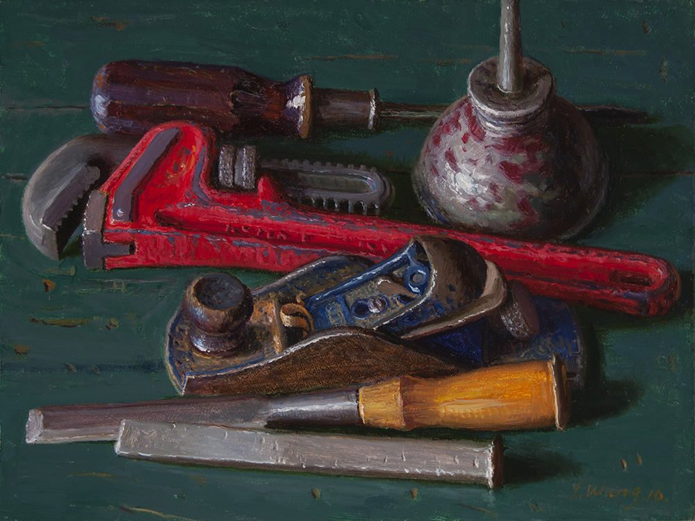 DAILY PAINTERS MARKETPLACE carpenter tools still life oil painting