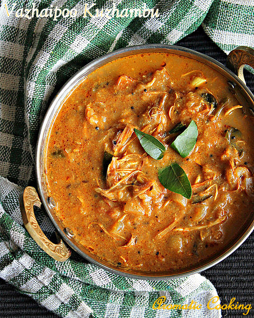 Aromatic Cooking Vazhaipoo Kuzhambu, Banana Flower Gravy