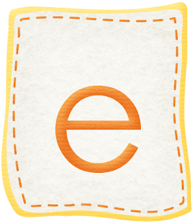 Abecedario Naranja en Parches de Tela. Orange Alphabet in Cloth Patches.