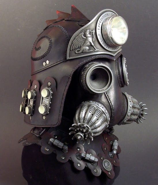steampunk helmets and gas masks