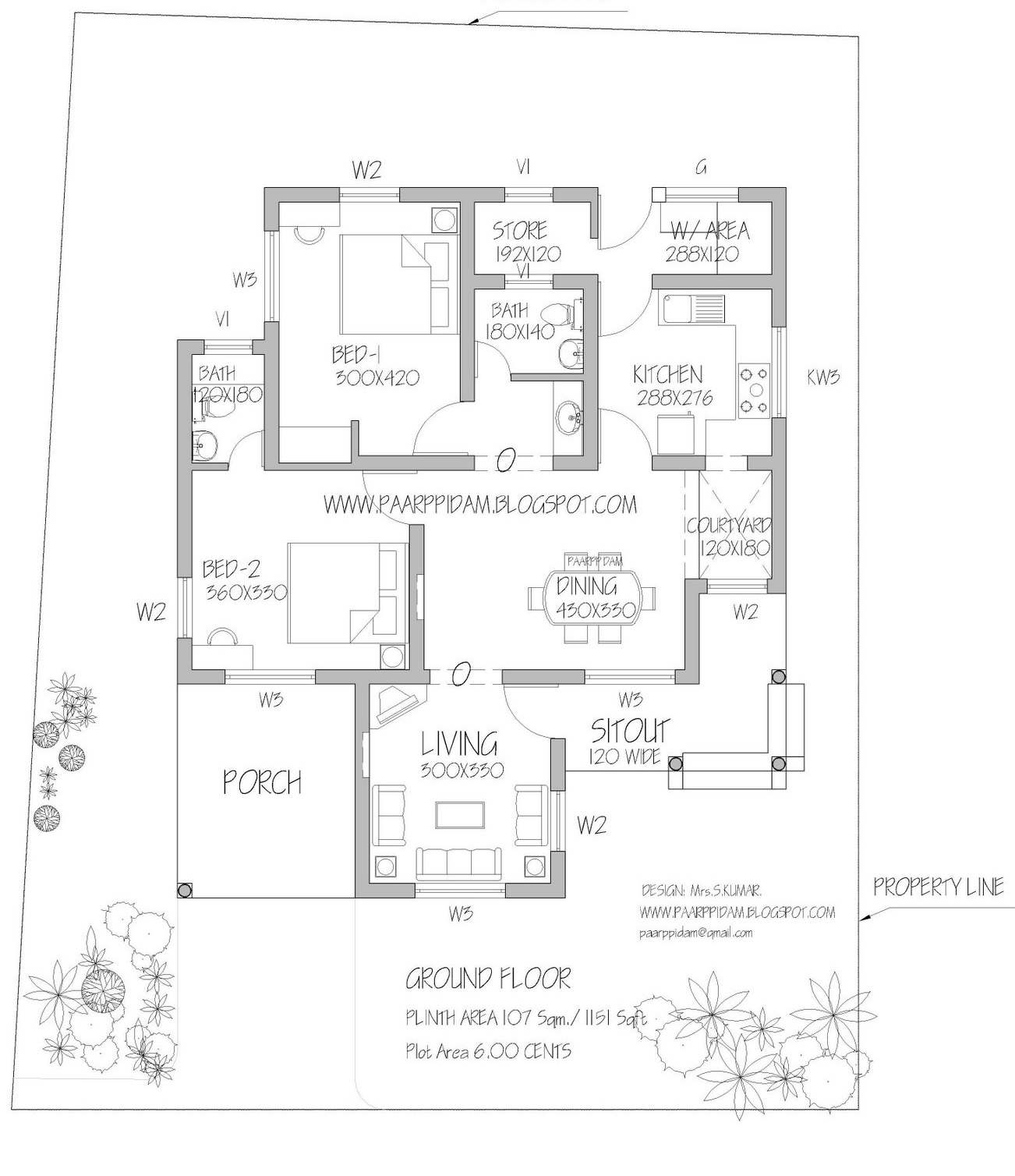 Low Budget 2 Bedroom Home Plan With 1151 Square Feet In 6 Cent Plot Free Kerala Home Plans