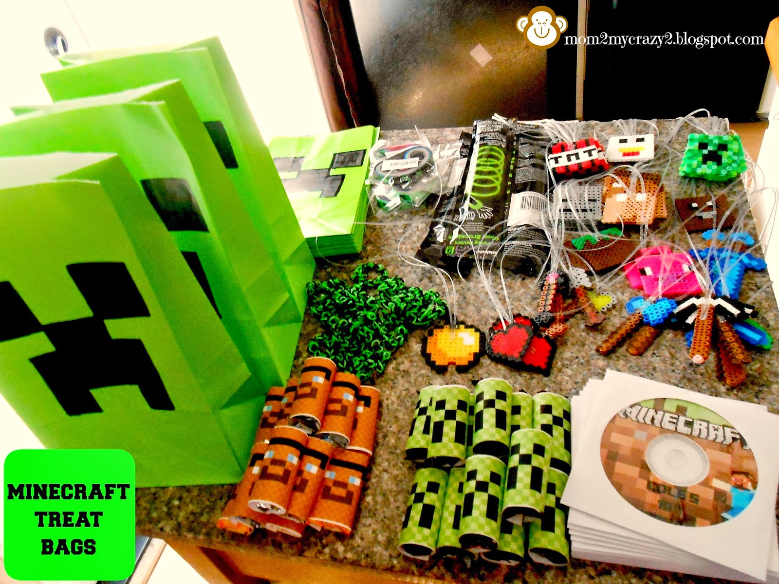 Running away? I'll help you pack. Minecraft Birthday Party Treat