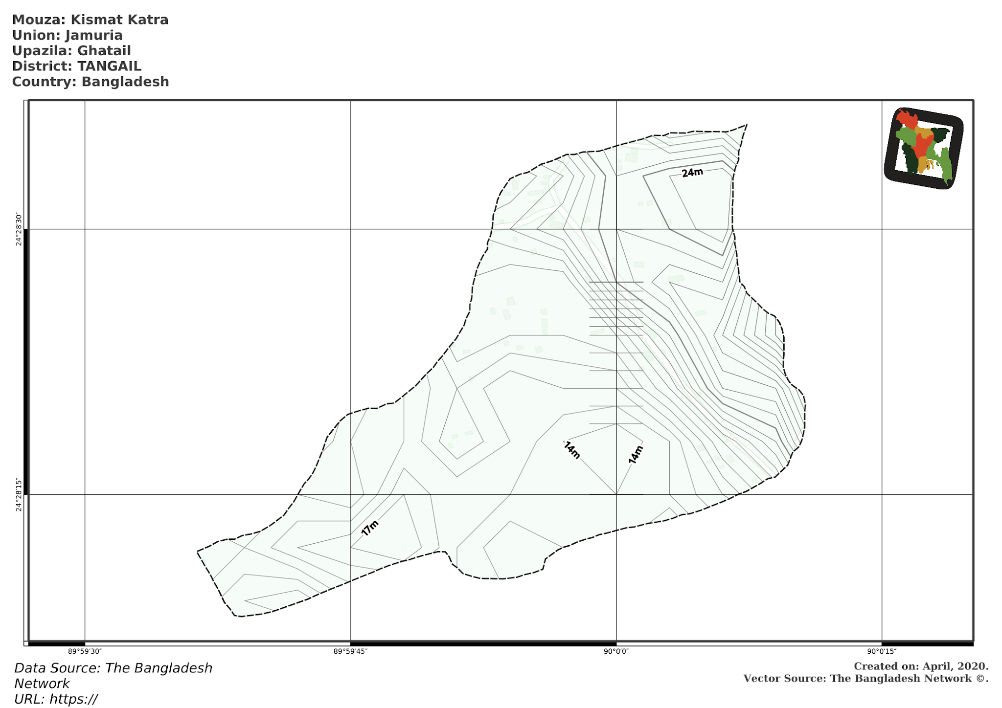 Map of Kismat Katra Mouza of Ghatail Upazila, TANGAIL Map of Kismat Katra Mouza of Ghatail Upazila, TANGAIL, Bangladesh.