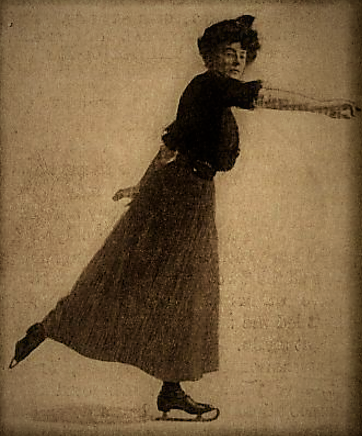 Photograph of Madge Syers, the first woman to compete at the World Figure Skating Championships and the winner of the 1908 Olympic gold medal