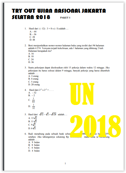 Jembatan Profesionalisme Guru Soal Try Out Un Smp Jakarta Selatan 2018