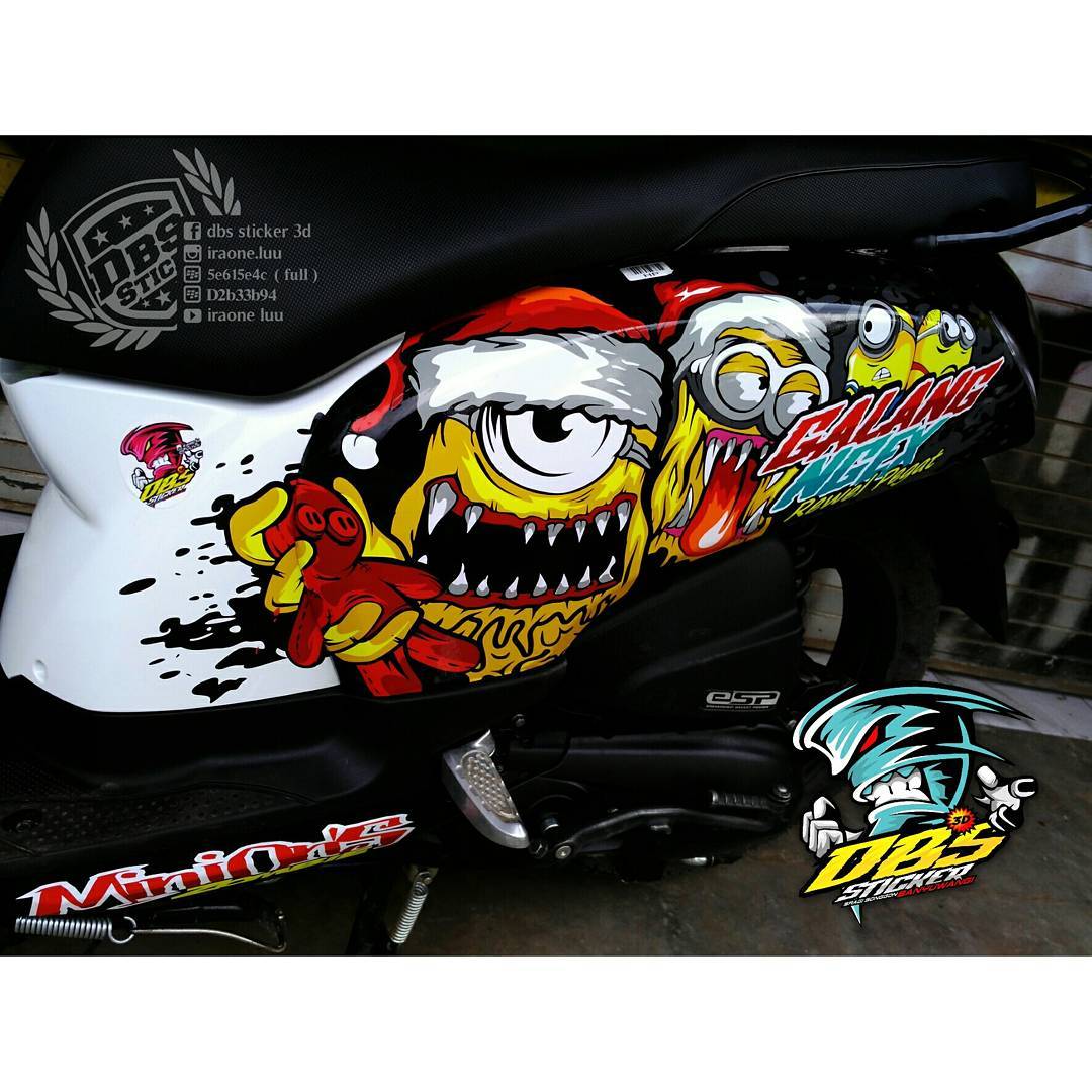 Cutting Sticker Honda Scoopy Minion DBS Cutting Sticker 3D