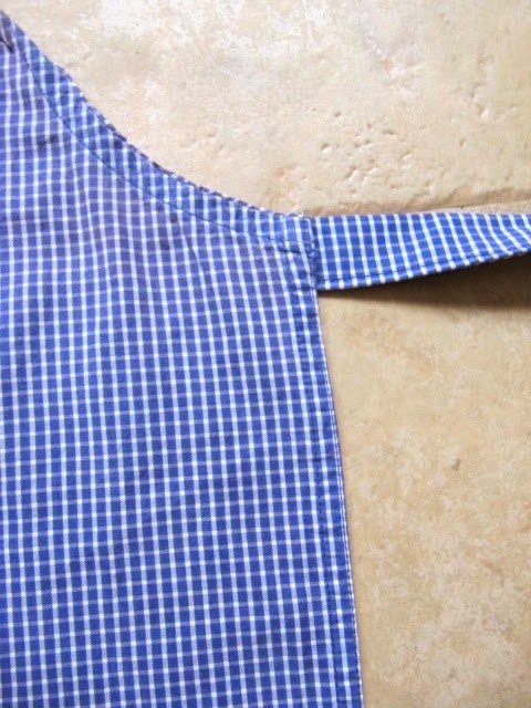 recycled men's shirt apron