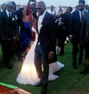 2face idibia white wedding photos