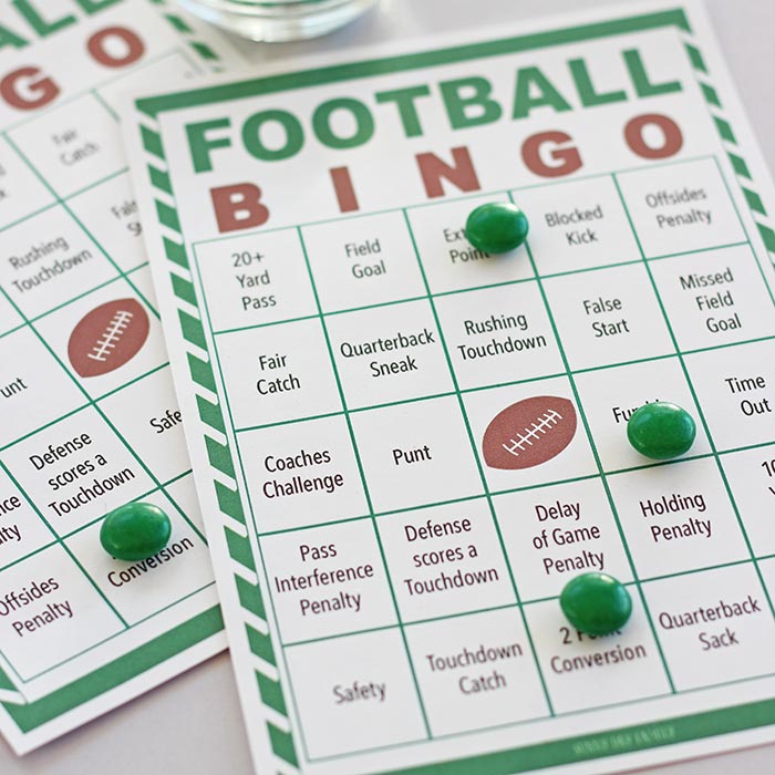 Free Printable Football Bingo Cards Printable World Holiday