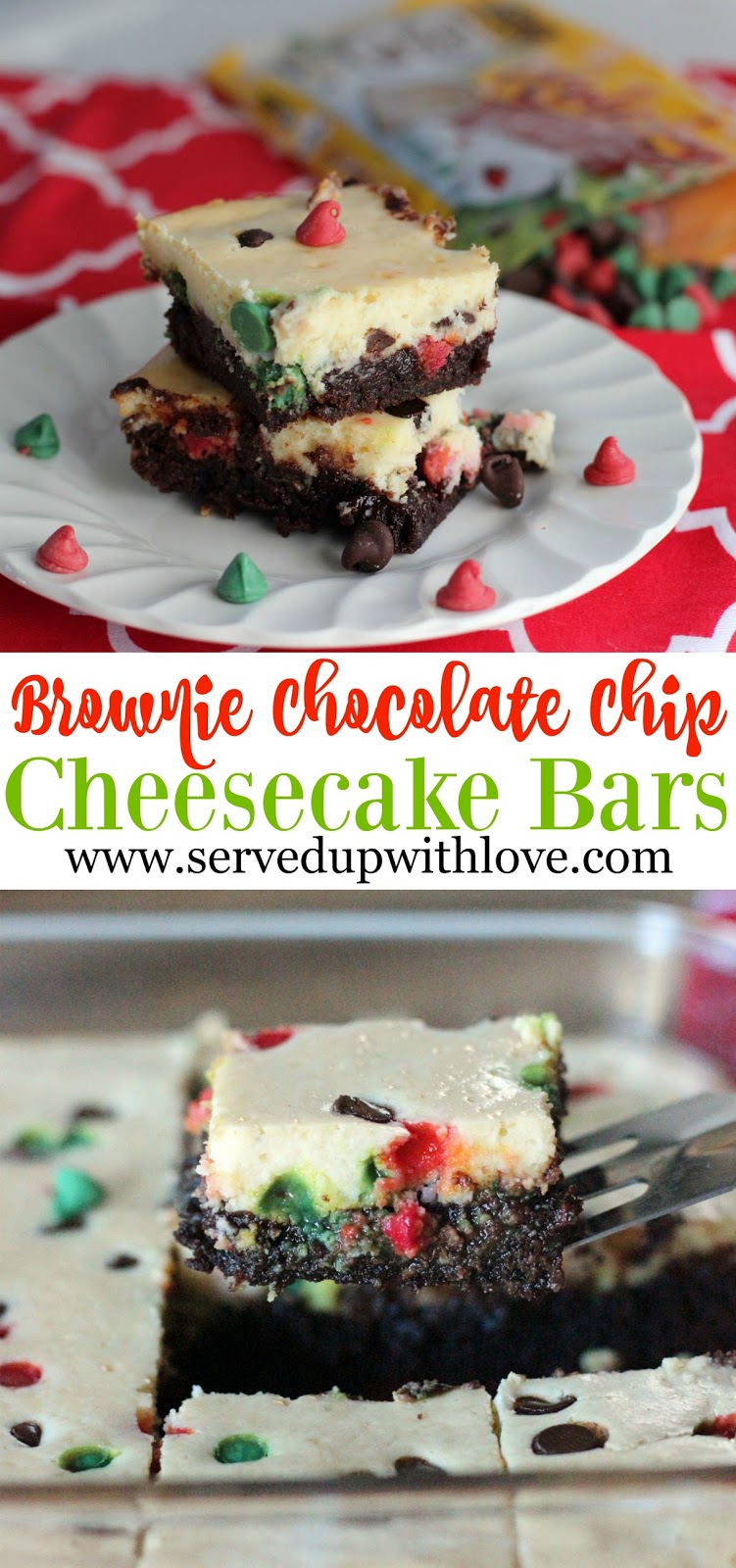 Brownie Chocolate Chip Cheesecake Bars Served Up With Love