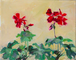 geraniums potted painting paintings geranium oil every still paint canvas pots drip june