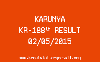 Karunya KR 188 Lottery Result 2-5-2015
