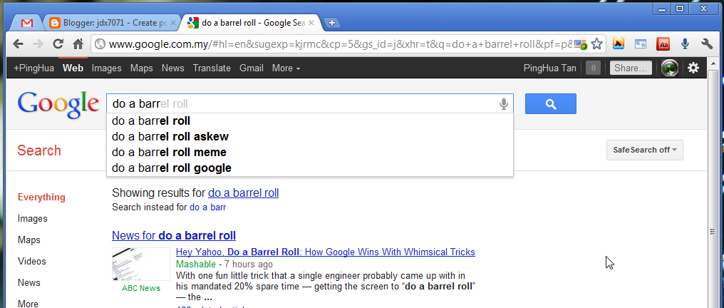 More Than Barrel Roll: 7 Fun Google Tricks.