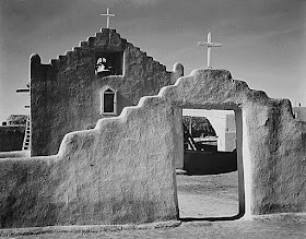 Church in Taos Pueblo, New Mexico by Ansel Easton Adams (February 20 1902 - April 22, 1984)