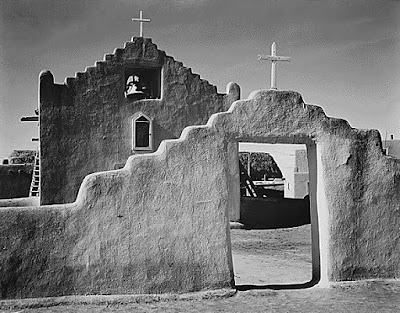 Church in Taos Pueblo, New Mexico by Ansel Easton Adams (February 20 1902 - April 22, 1984)