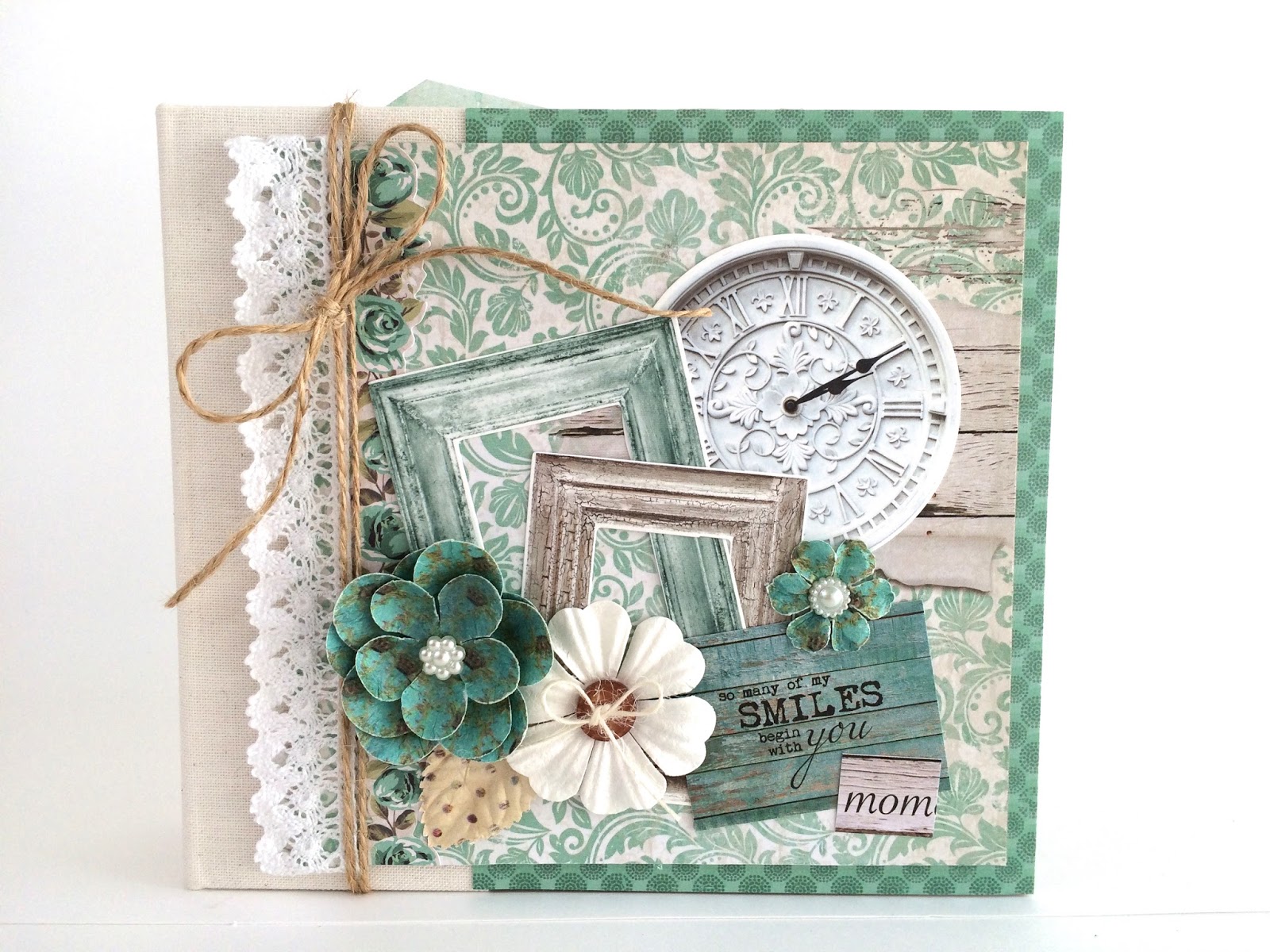 Artsy Albums Scrapbook Album and Page Layout Kits by Traci Penrod:  Kaisercraft Blue Bay Mini Album for Mother's Day