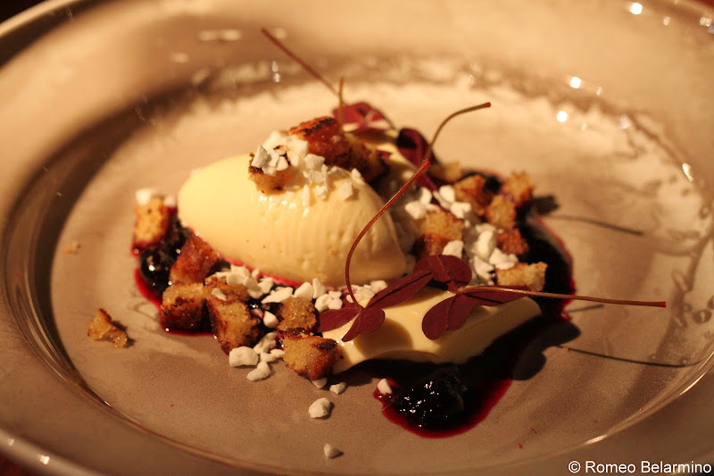SK Mat & Människor Blueberries With Vanilla Pudding and Lemon Ice Cream Gothenburg Michelin Star Restaurant