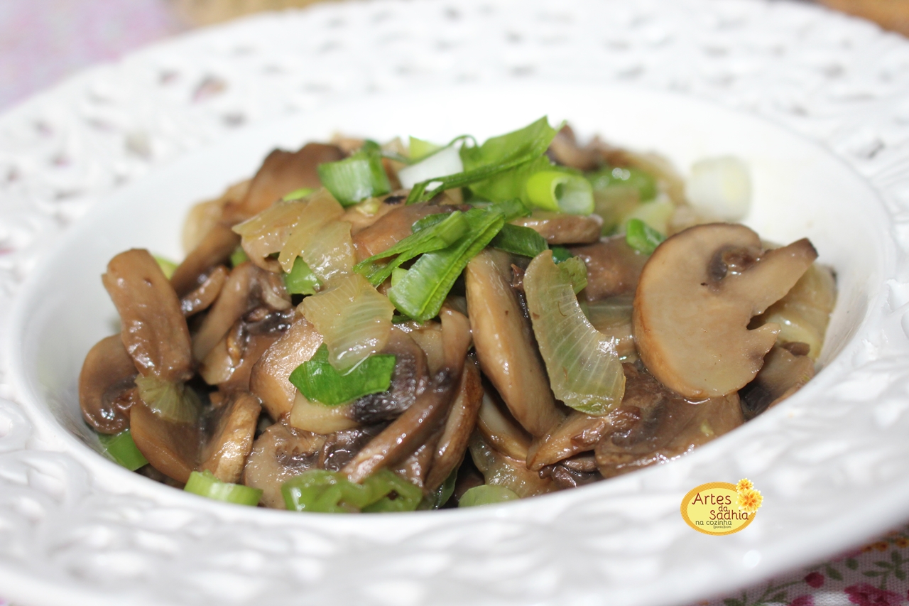 Cogumelo Paris Refogado Para recheios Artes da Sadhia na cozinha