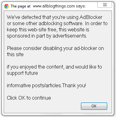 demo of adblocker error