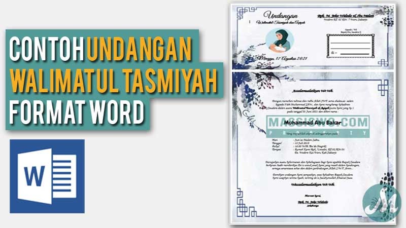 10+ Contoh Undangan Walimatul Tasmiyah Format Doc atau