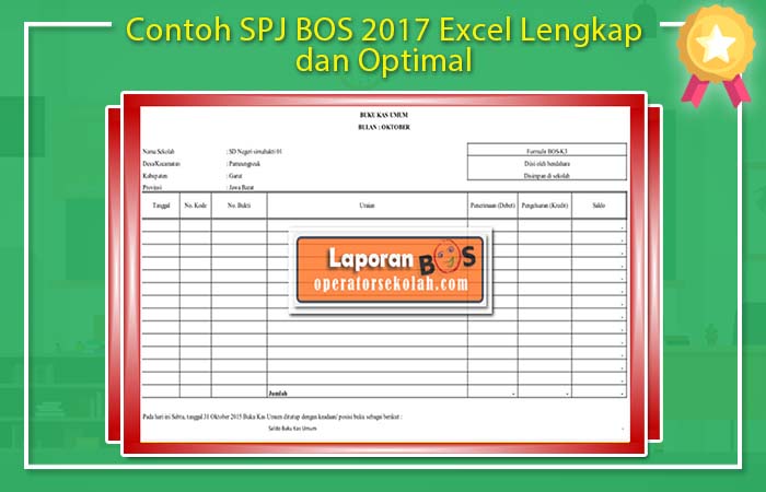 Contoh Spj Bos 2017 Excel Lengkap Dan Optimal Laporan Bos