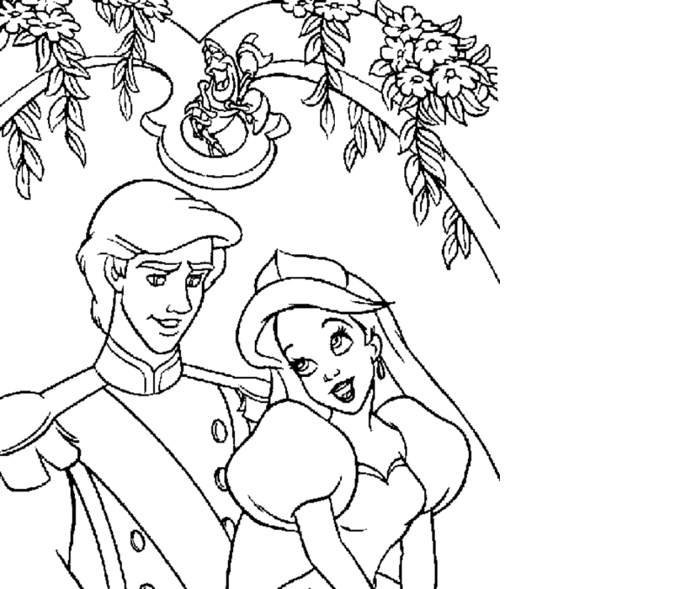 Ariel Wedding Coloring Pages Coloring Pages