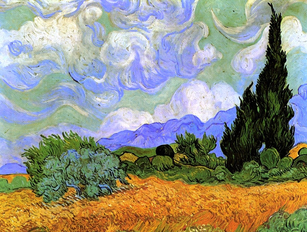 Винсент Ван Гог Пшеничное поле с кипарисами