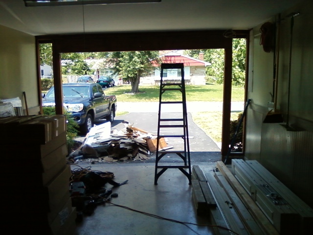 The On Line Buzzletter Garage Made Into A Room Day 1 Garage Door Removed