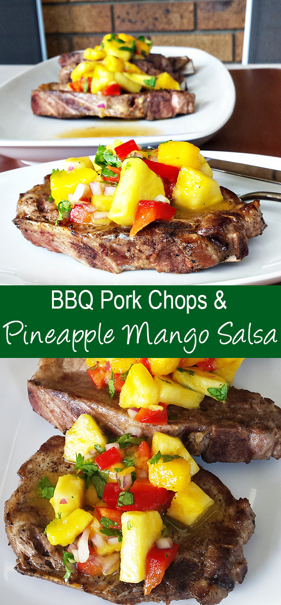 BBQ Pork Chops with Pineapple Mango Salsa from www.mywholefoodfamily.com