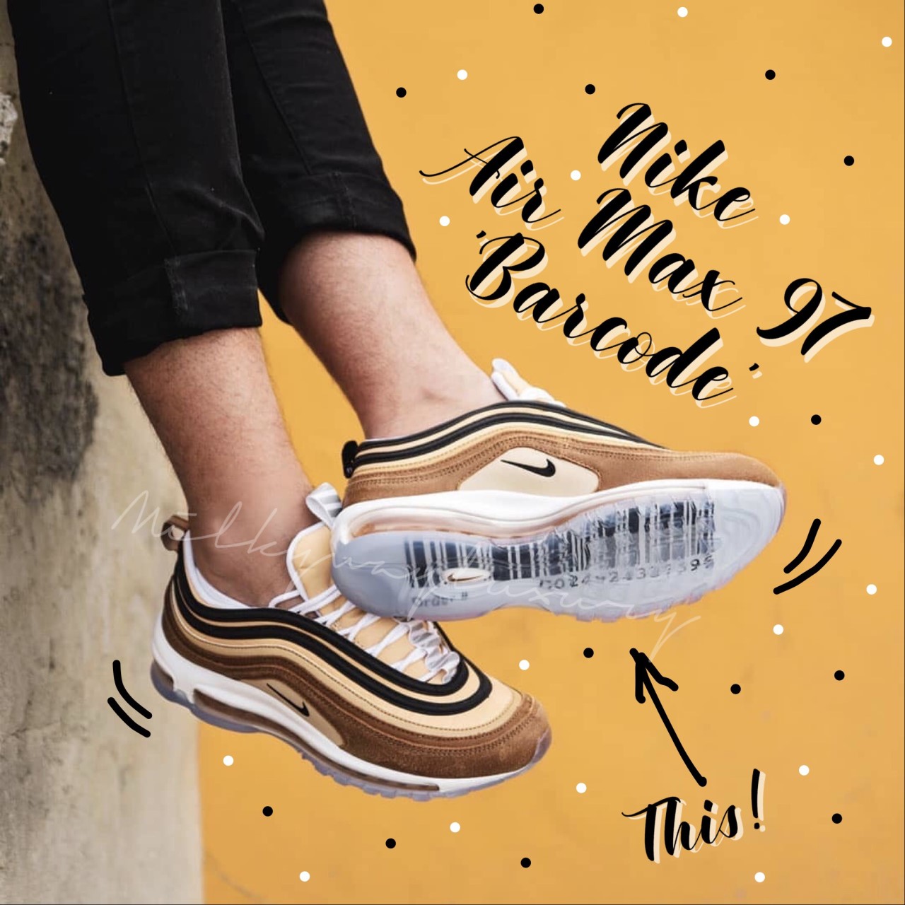 air max 97 shipping box on feet