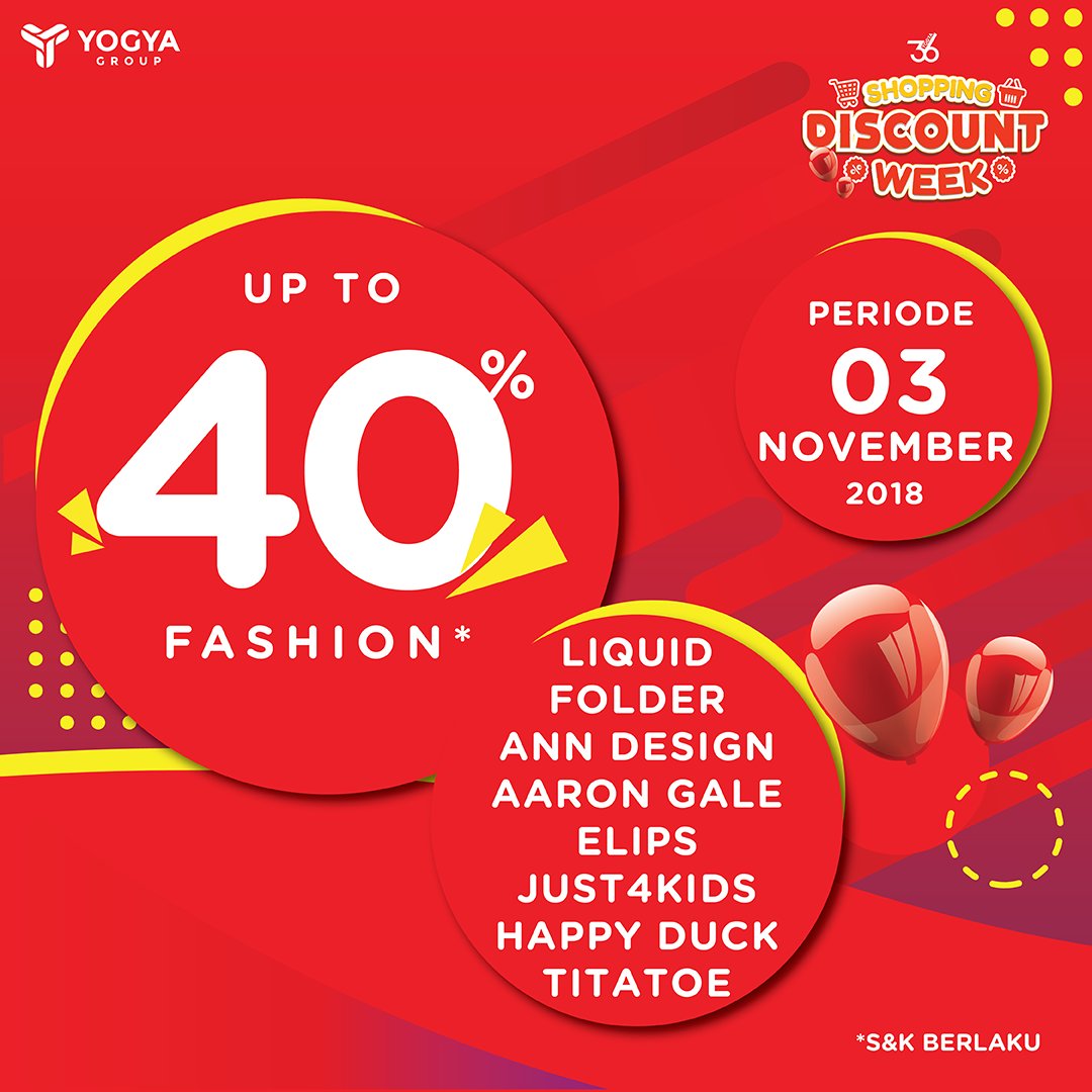 Yogya - Promo Shopping Pekan Fashion Diskon (s.d 4 November 2018)