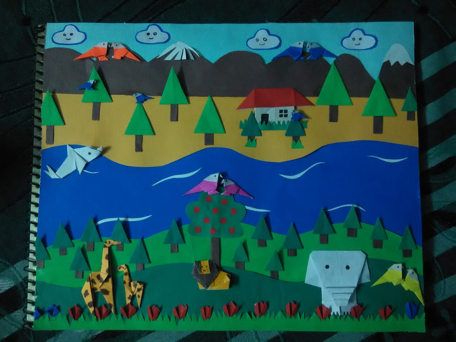 Paper Craft Ideas Beautiful Scenery with paper folding