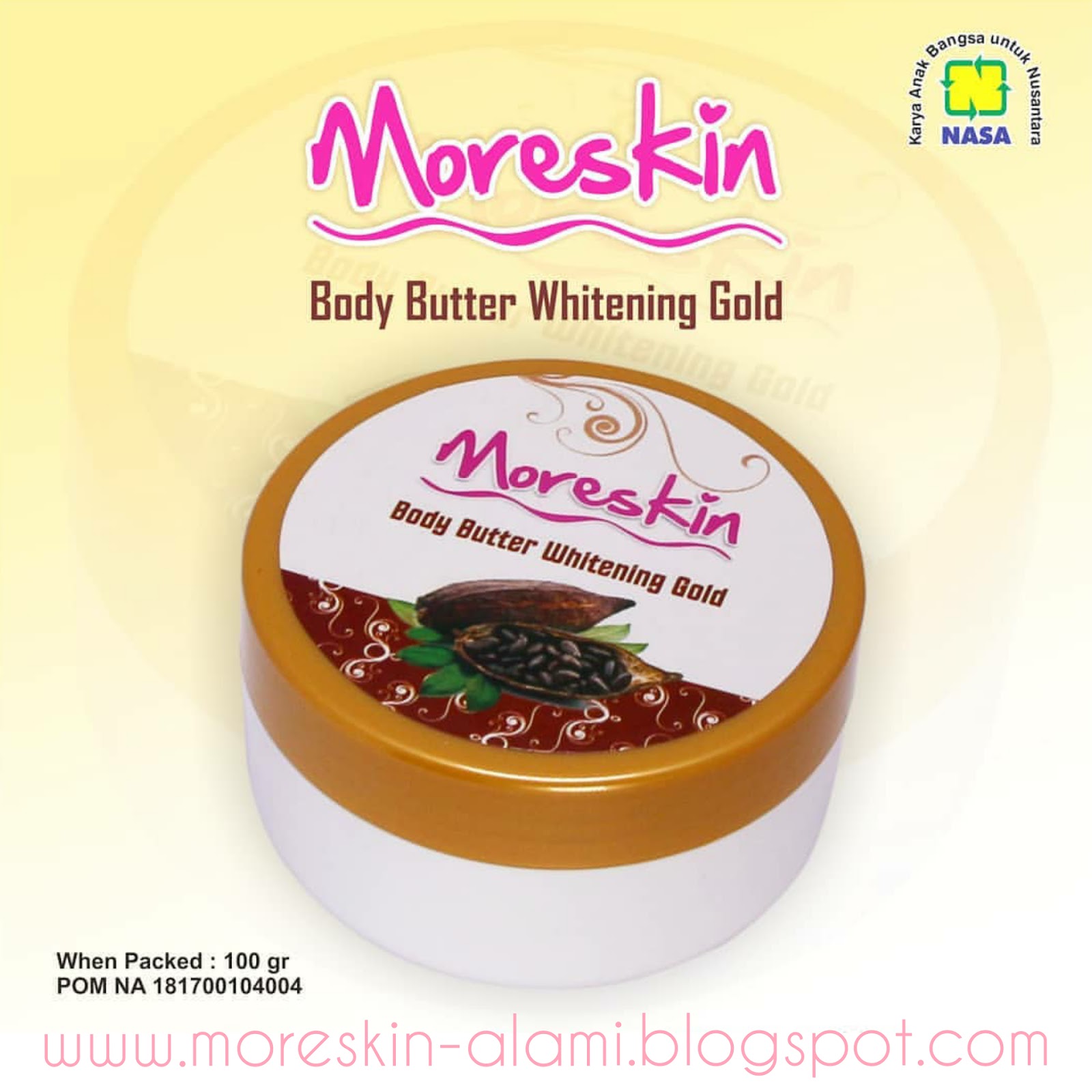 MORESKIN BODY BUTTER WHITENING GOLD MORESKIN COSMETIC SKIN CARE NASA