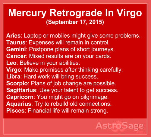  Mercury retrograde in Virgo will affect your life directly or indirectly.