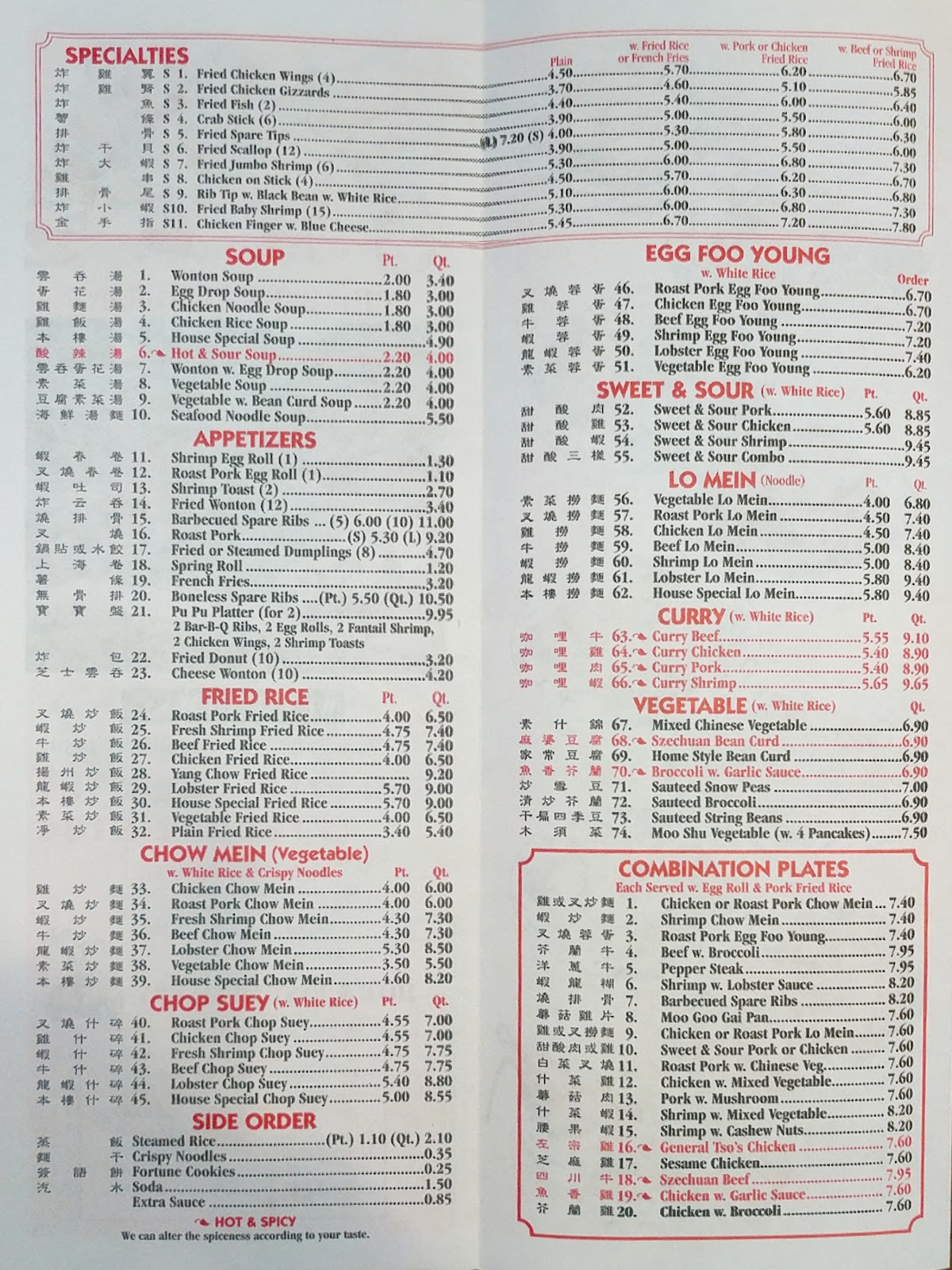 China Garden All Wny Menus
