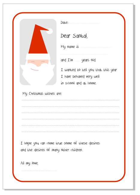 Activity for Writting a letter to Santa Claus- Homeschool activity