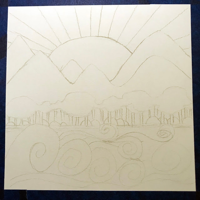 rough sketch for my first landscape in Around the World Through Art, Alice Hendon rough sketch for my first landscape in Around the World Through Art, Alice Hendon