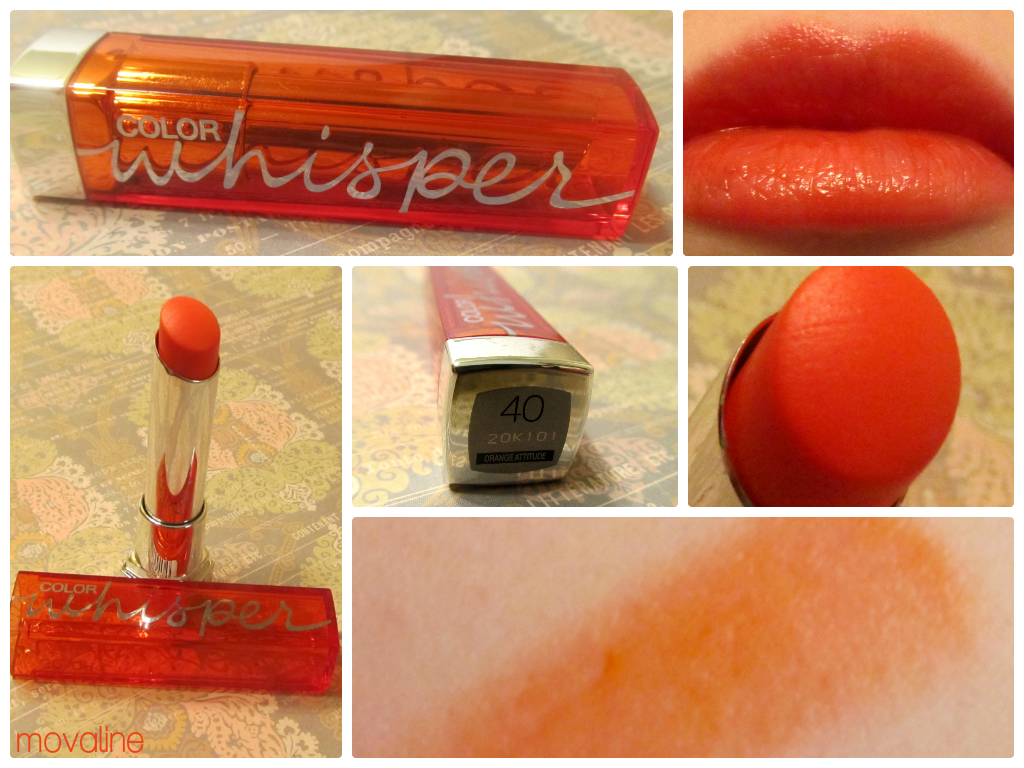 Movaline: Maybelline Color Whisper Orange Attitude Review & Swatches