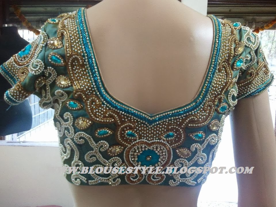 Zardhosi And Thread Kundan Stone Work Designer Blouse Vistete De Seda