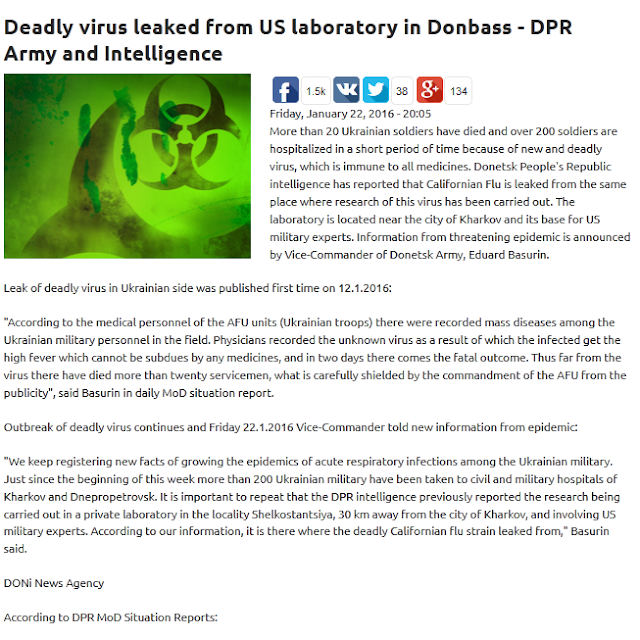 Θανατηφόρος ιός "διέφυγε" από αμερικανικό εργαστήριο στην Ουκρανία και σπέρνει τον θάνατο...  