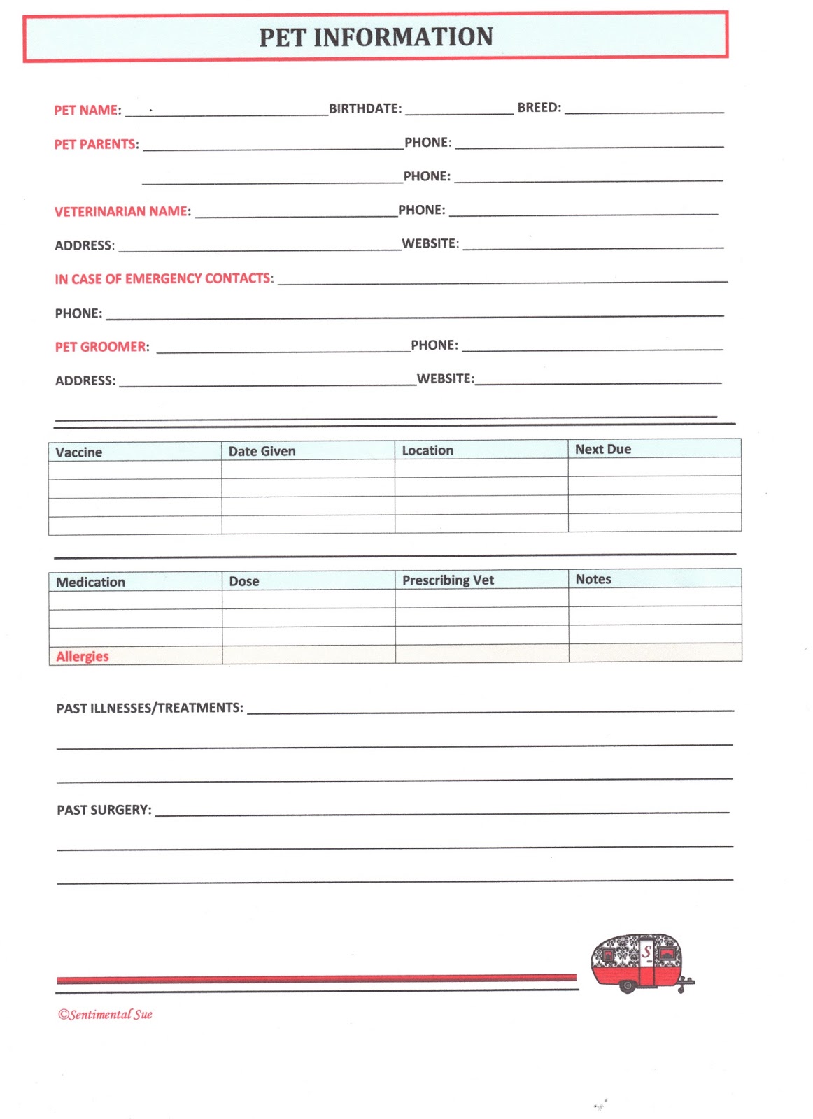 sentimental sue it s finally here the pet worksheet pet info sheet