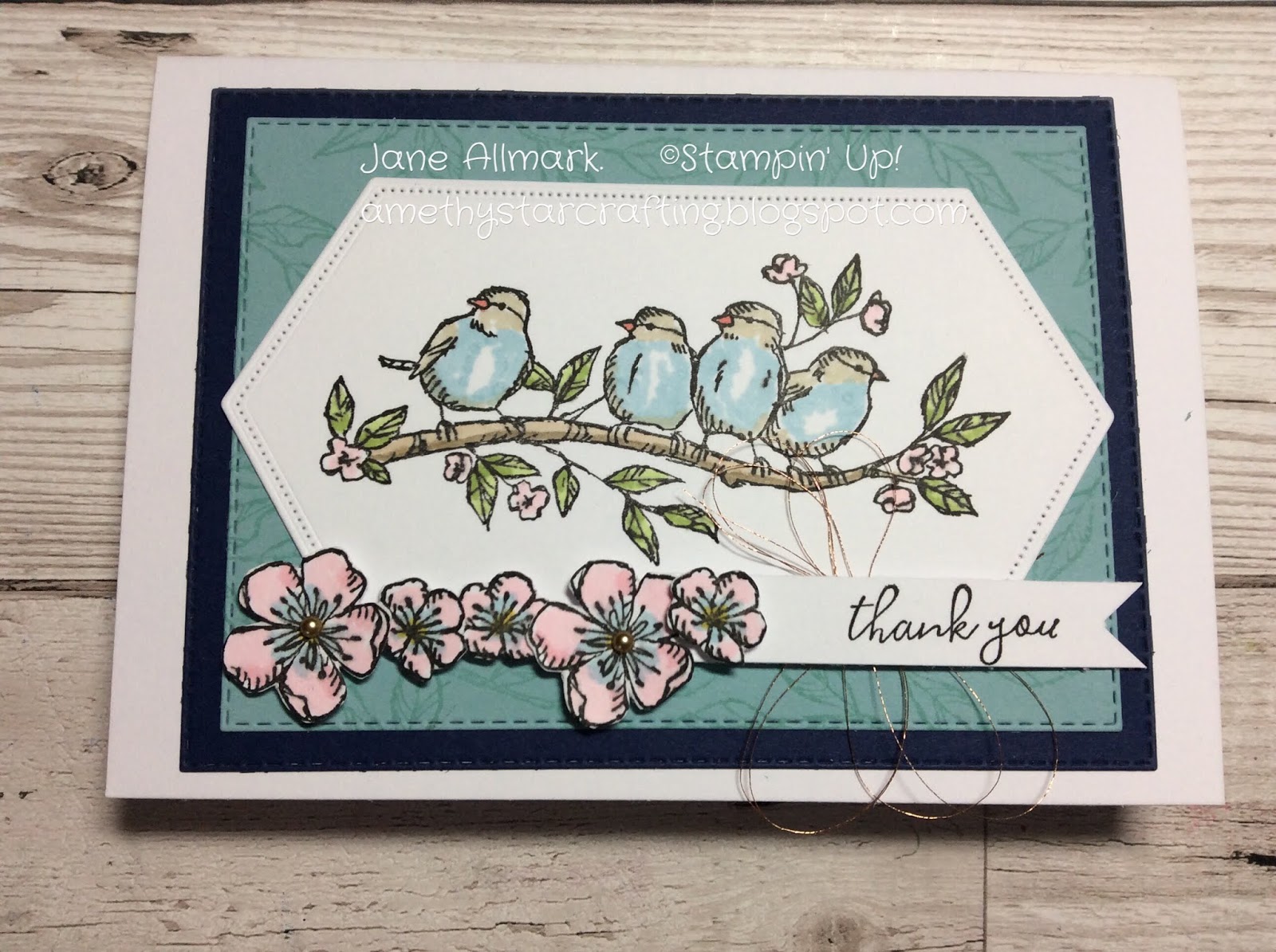 Crafting With Jane Stampin Up New Free As A Bird stitched layered card
