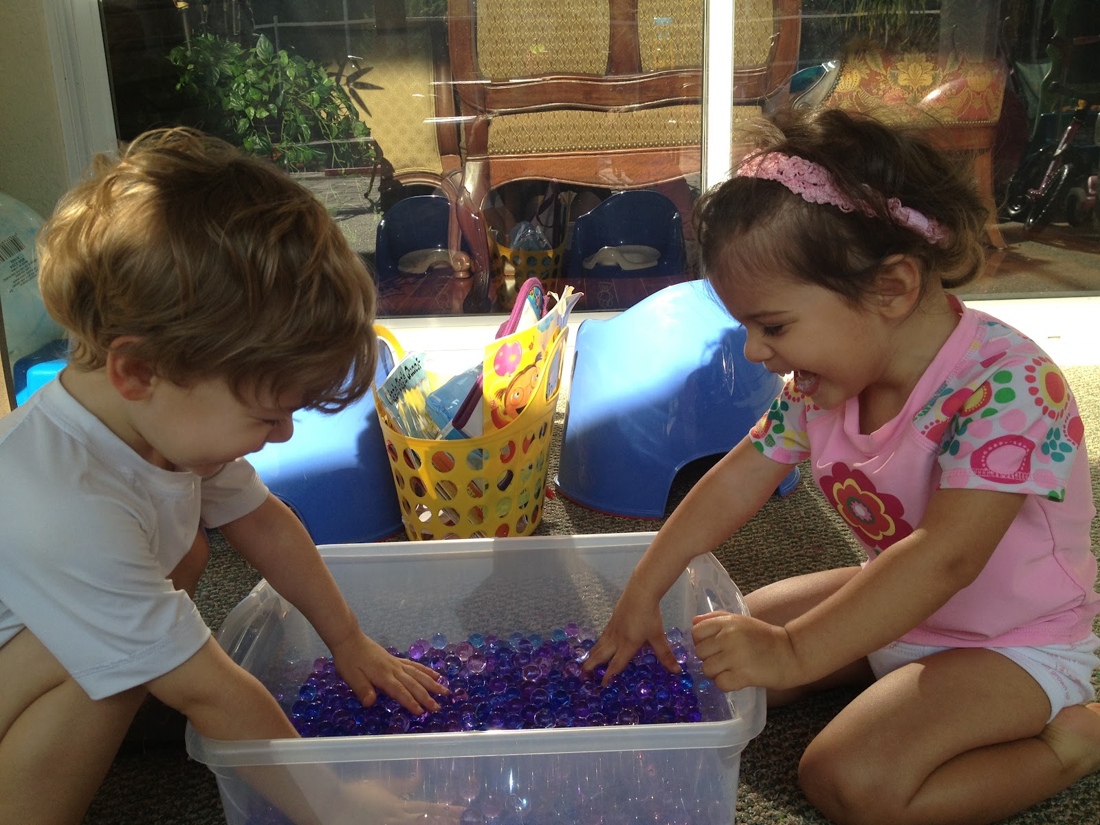 Two Much Fun: Water Bead Ice Play