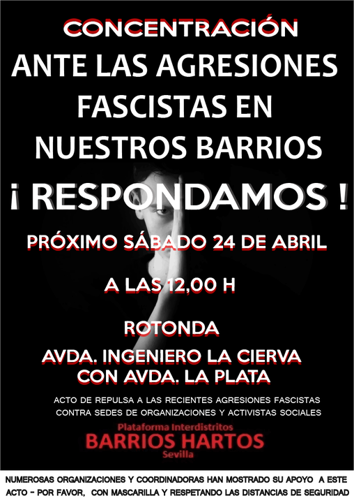 CONCENTRACIÓN Ante las agresiones fascistas en nuestros barrios ¡RESPONDAMOS!