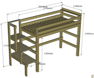 階段付きロフトベッド（シングル）寸法