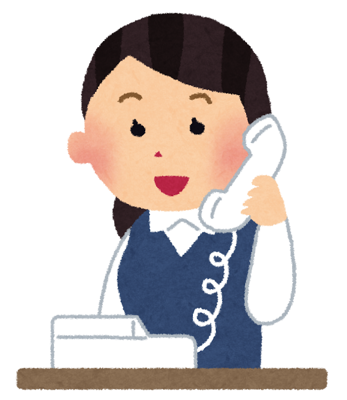 電話を受けている女性会社員のイラスト | かわいいフリー素材集 いらすとや