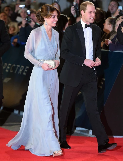 Prince William, Duke of Cambridge, Catherine, Duchess of Cambridge and Prince Harry attend the Royal World Premiere of 'Spectre' at Royal Albert Hall 