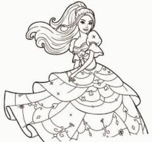 Gambar Mewarnai Baju Pesta Indah Gaun Putri Cantik Jelita