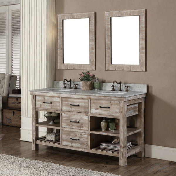 Bathroom Styles Ing A Rustic Vanity Online Accos 60 Inch Rustic Double Sink Bathroom Vanity Marble Top
