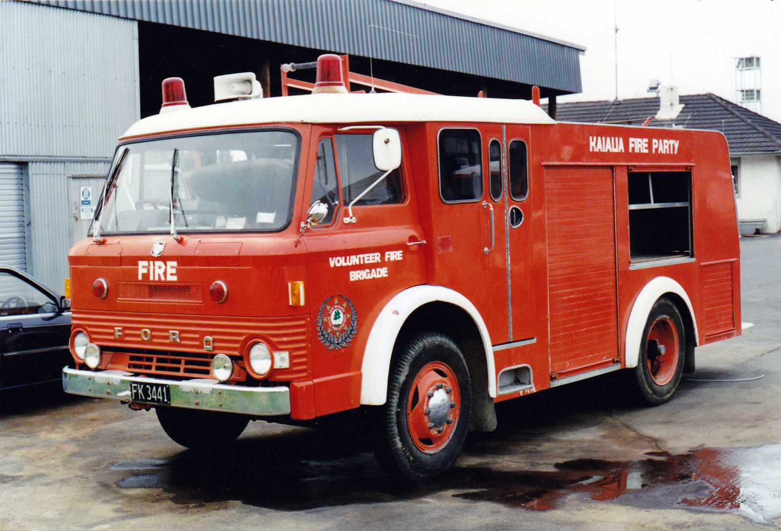 transpress nz: circa 1970 Ford (UK) D series fire engine